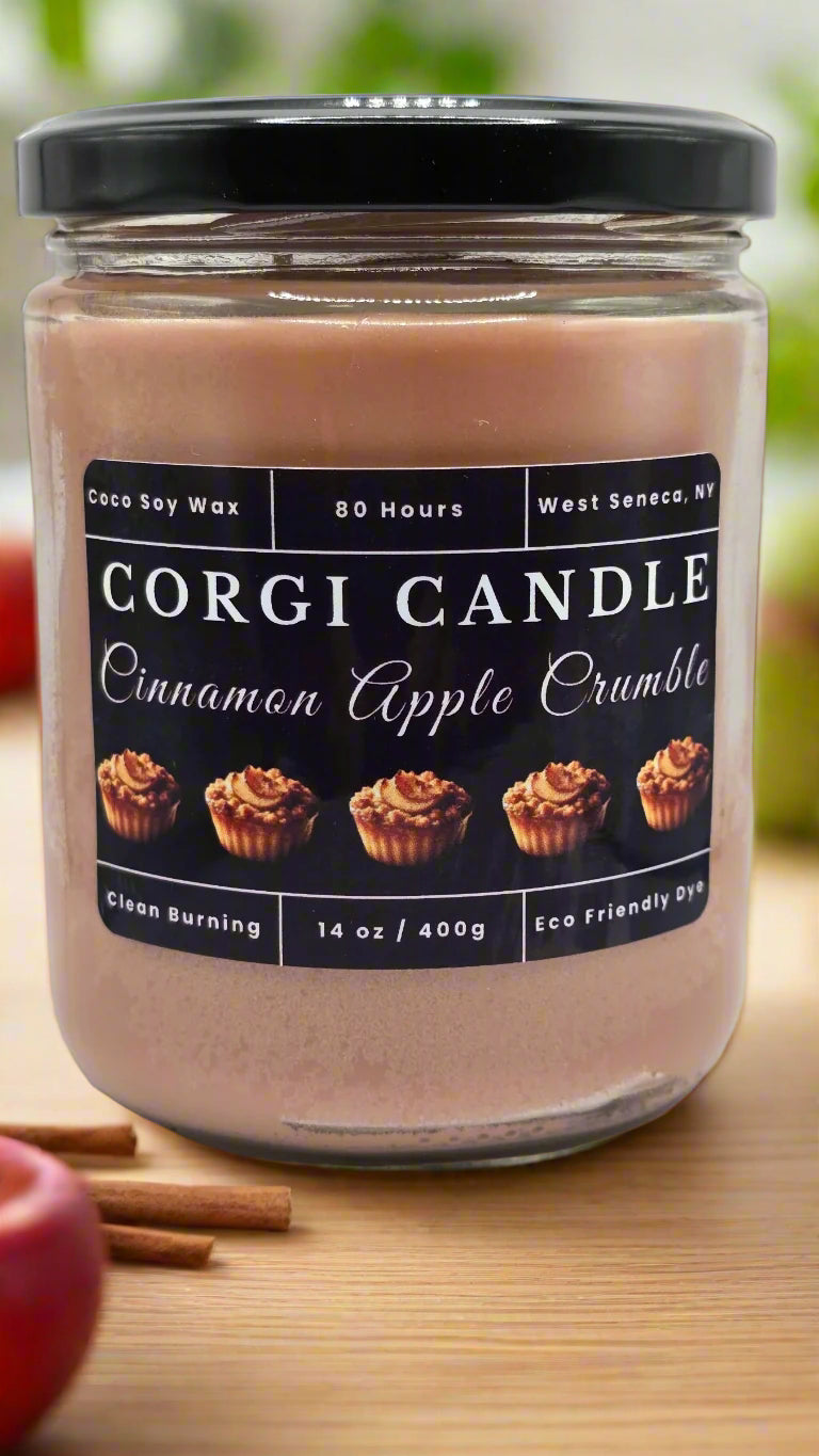 Cinnamon Apple Crumble – 14 oz Soy Scented Candle | Eco-Friendly