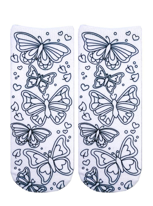 Ankle Socks - DIY Coloring Kit - Whimsical Butterflies