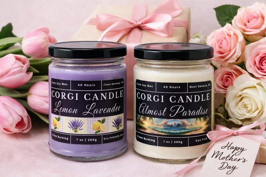Mother’s Day candle gift from CORGI CANDLE in Buffalo NY