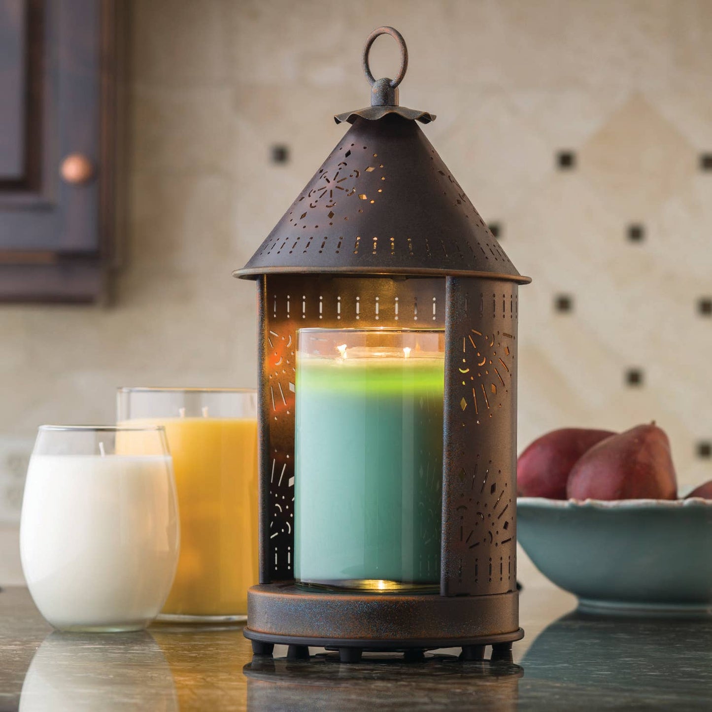 Tin Punched Candle Warmer Lantern