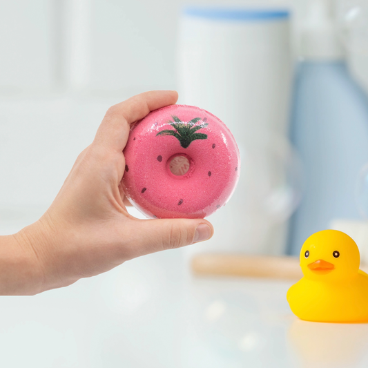 Strawberry Bliss Donut Bath Bomb – Soak in the Sweetness