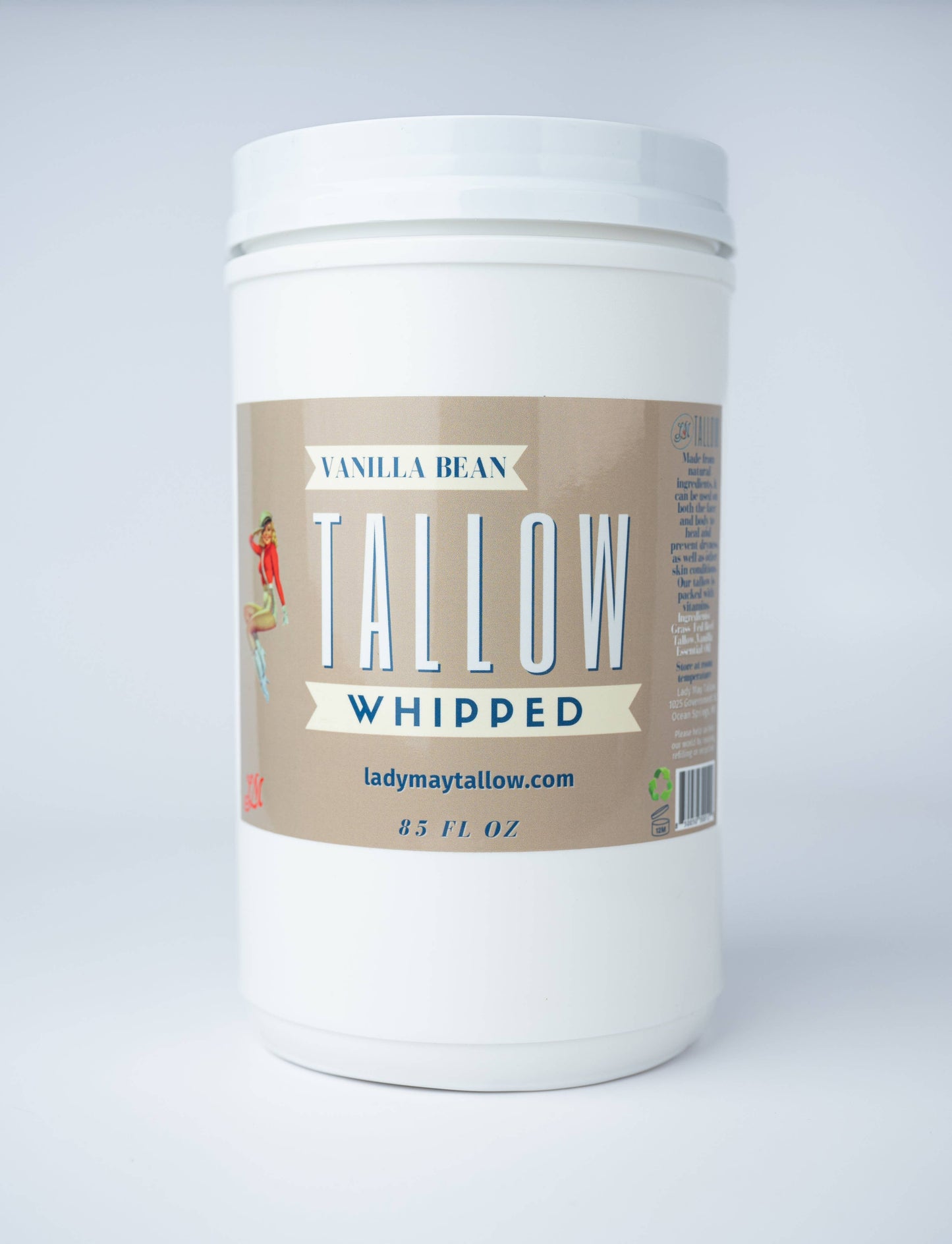 Vanilla Whipped Tallow Moisturizer | Premium Beef Tallow Skincare | Lady May Tallow