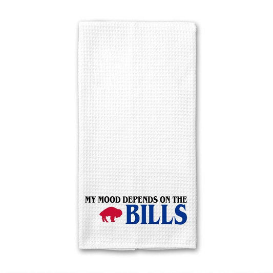 My Mood Depends On The Bills Waffle Weave Towel 