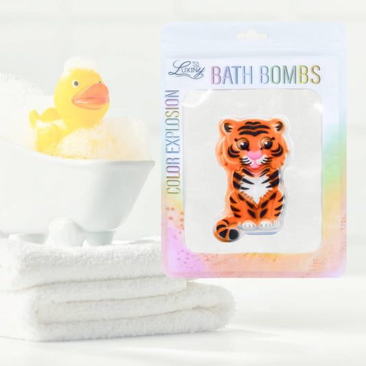 Bath Bomb | Hand Painted | Color Burst | Tiger | Animals