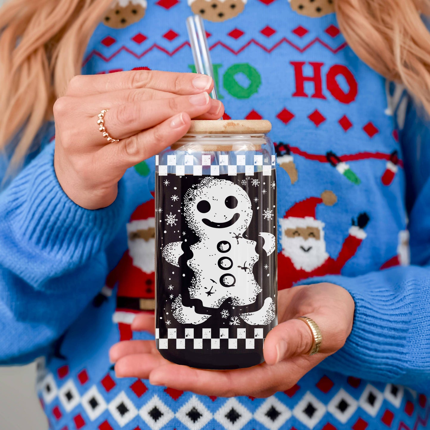 Winter Wonderland Christmas Tree Glass Tumbler Cups 17oz