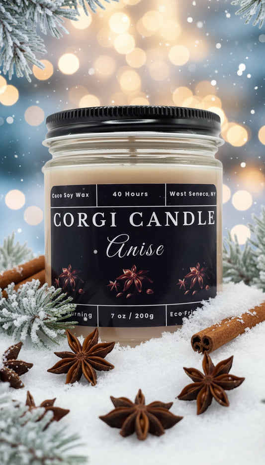Anise – 7 oz Soy Scented Candle | Eco-Friendly | CORGI CANDLE