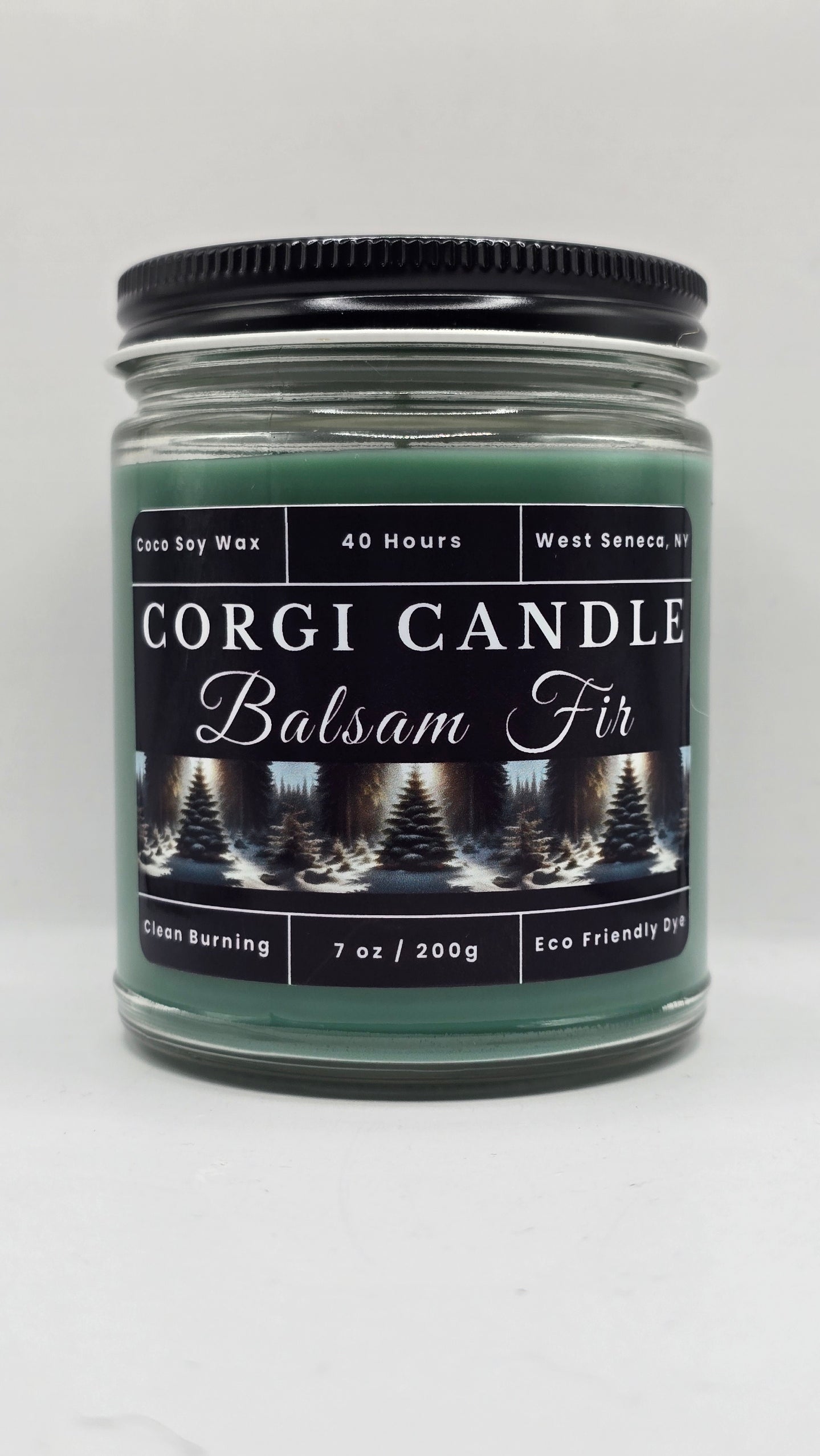 Balsam Fir – 7 oz Soy Scented Candle | Eco-Friendly | CORGI CANDLE