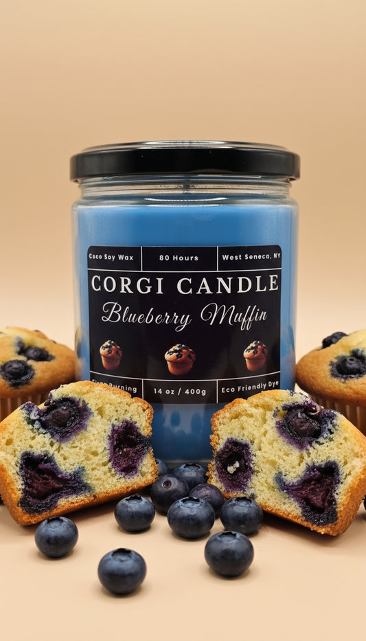 Blueberry Muffin – 14 oz Soy Scented Candle | Eco-Friendly | CORGI CANDLE