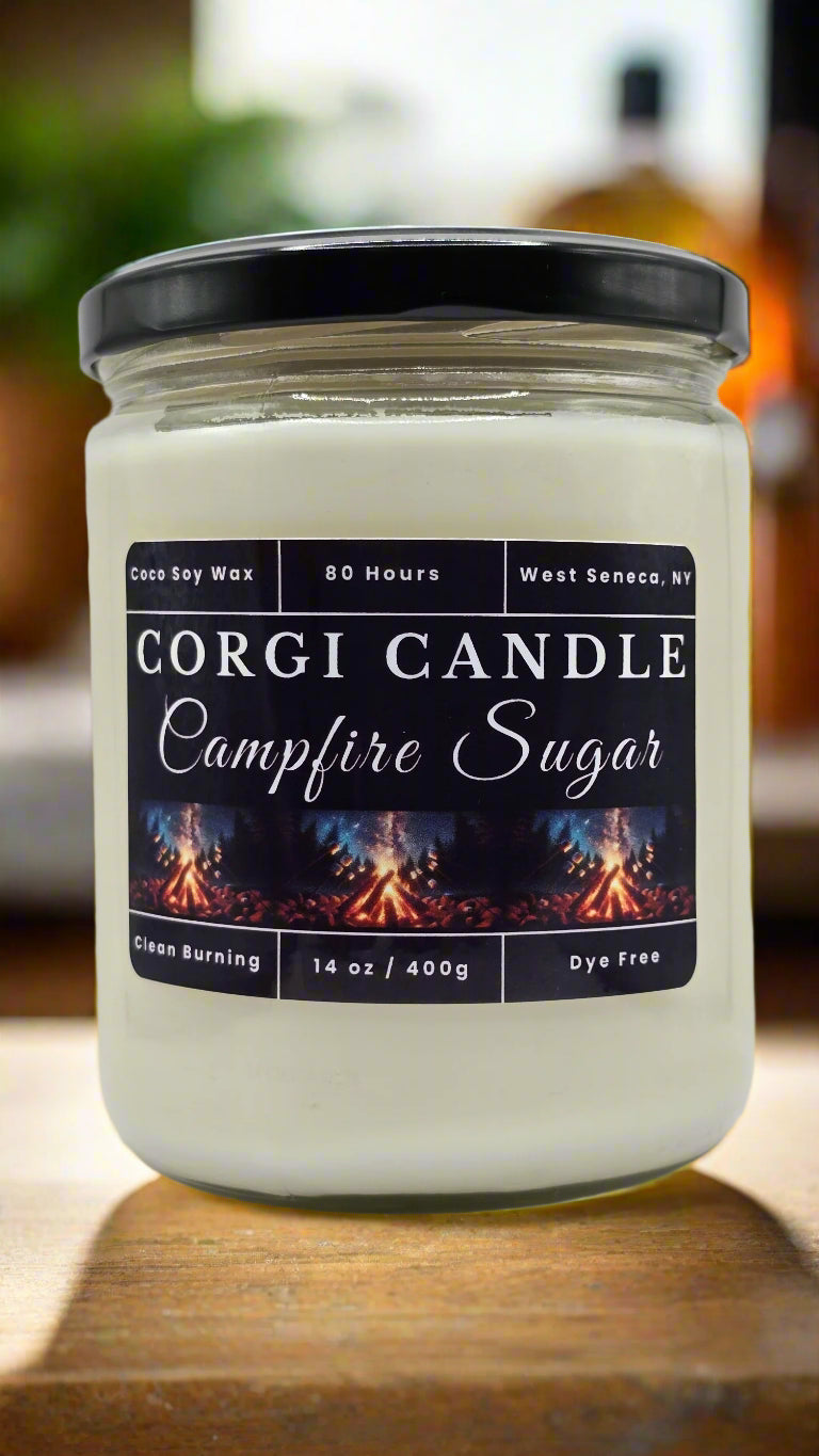 campfire sugar candle by CORGI CANDLE