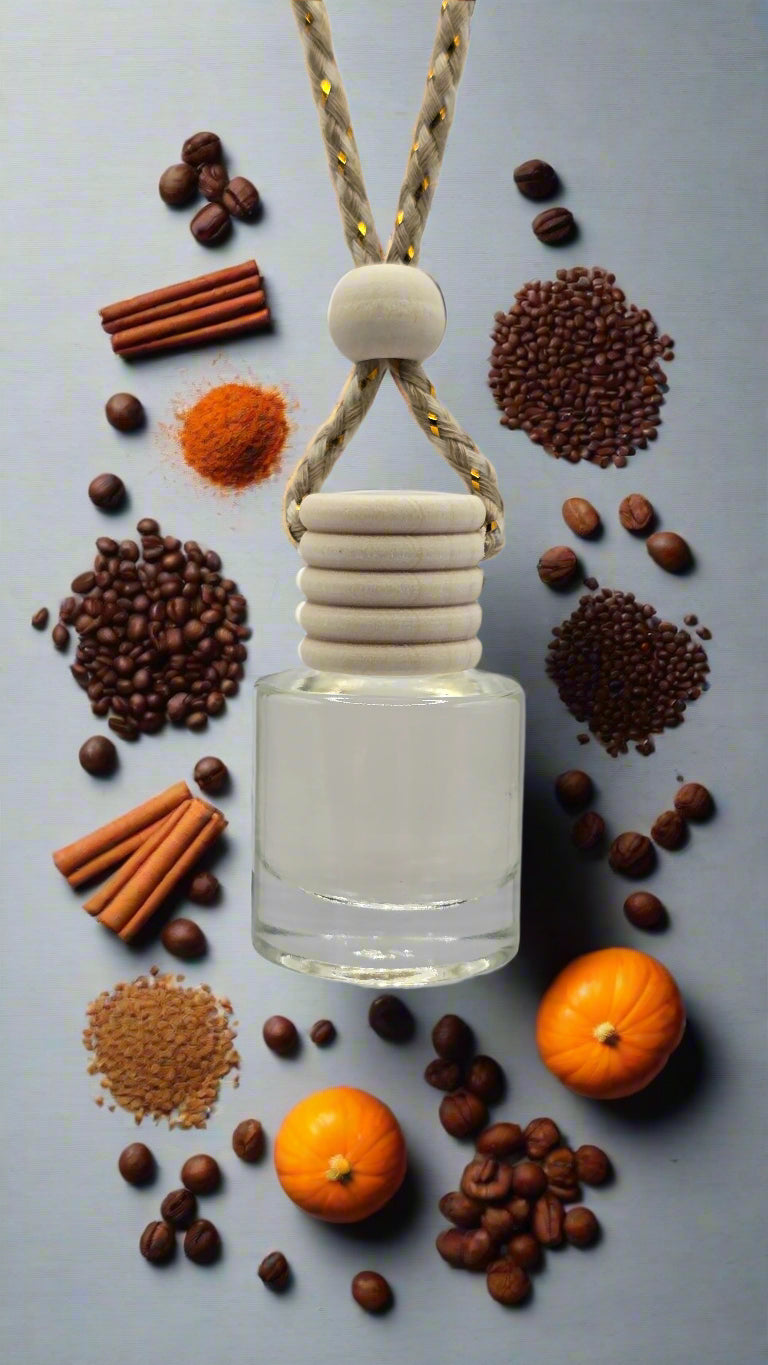 Glass bottle with a white cap and beige cord on a light gray background