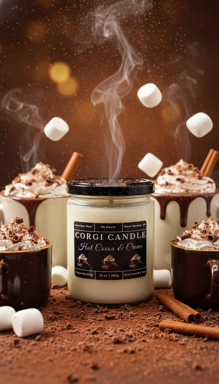 Hot Cocoa Scented Soy Candle by CORGI CANDLE