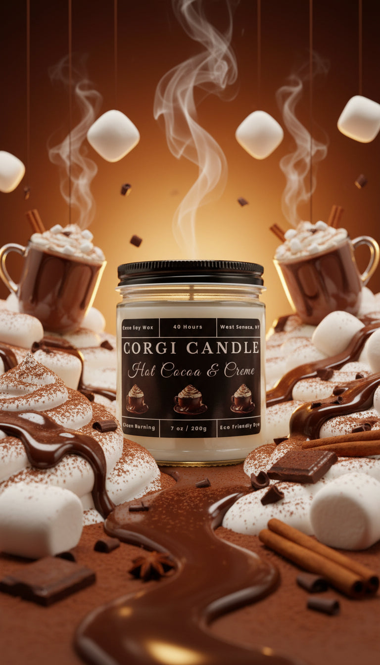 Hot Cocoa Scented Soy Candle by CORGI CANDLE