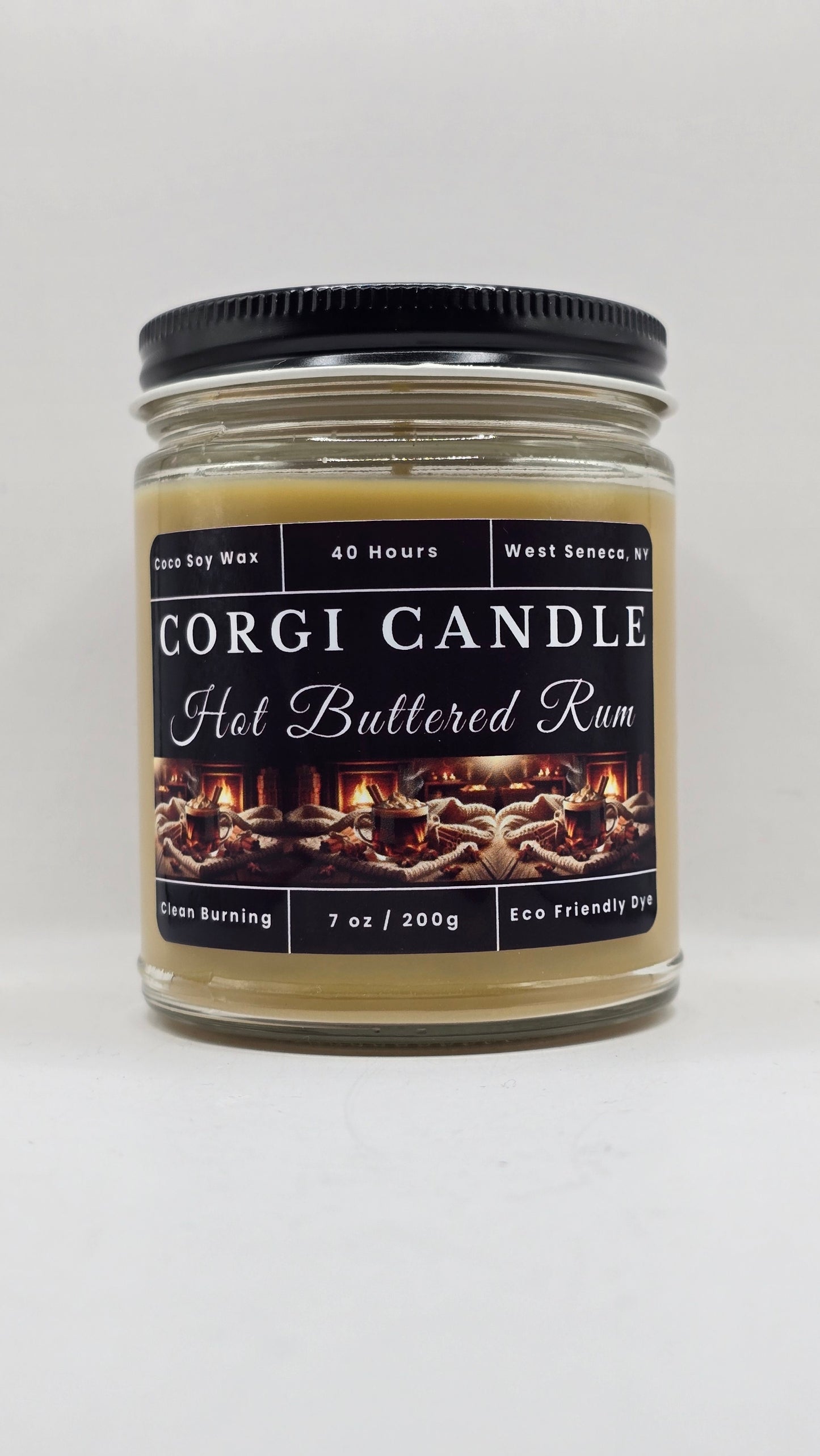 Hot Buttered Rum – 7 oz Soy Scented Candle | Eco-Friendly | CORGI CANDLE