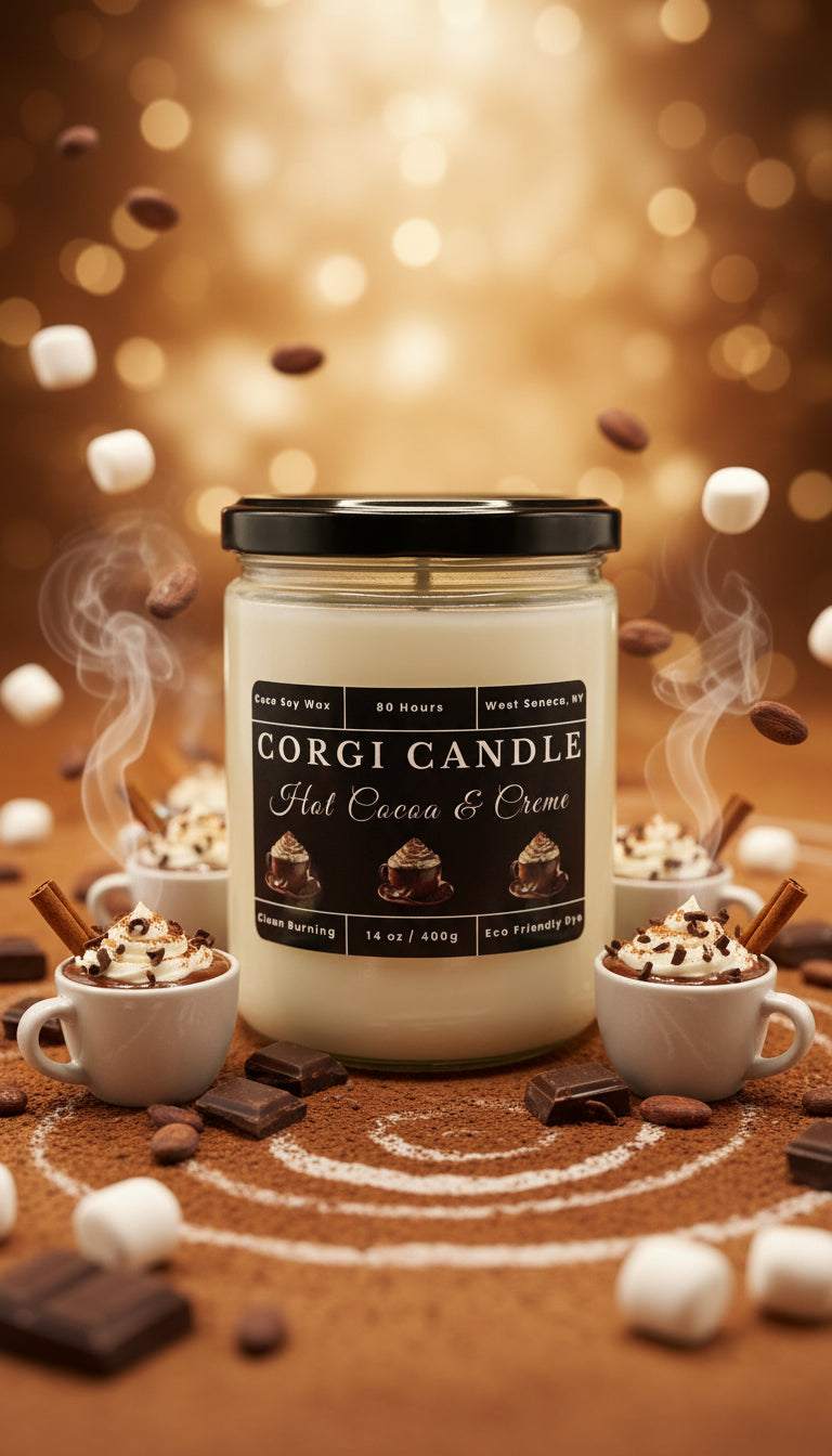 Hot Cocoa Scented Soy Candle by CORGI CANDLE