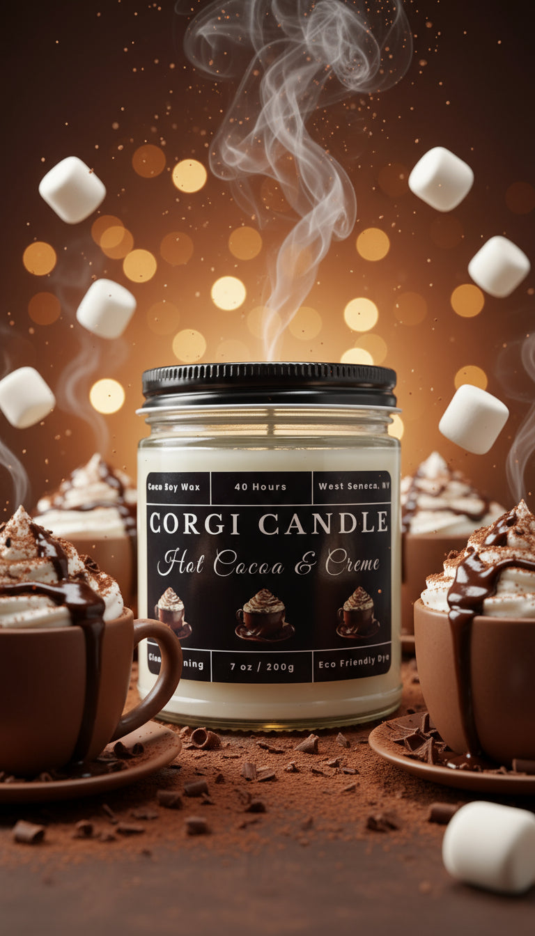 Hot Cocoa Scented Soy Candle by CORGI CANDLE