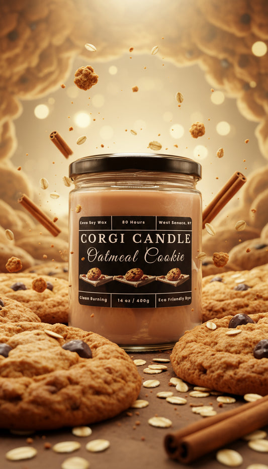 Oatmeal Cookie – 14 oz Soy Scented Candle | Eco-Friendly | CORGI CANDLE