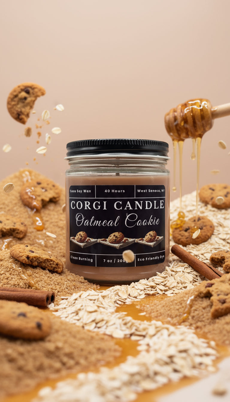 Oatmeal Cookie – 7 oz Soy Scented Candle | Eco-Friendly | CORGI CANDLE