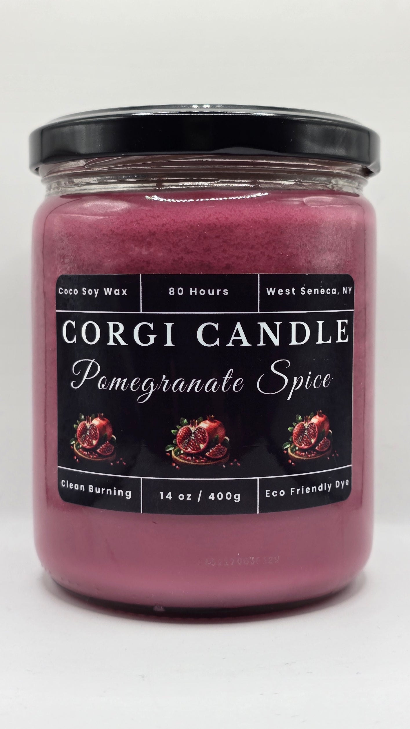 Pomegranate Spice – 14 oz Soy Scented Candle | Eco-Friendly | CORGI CANDLE