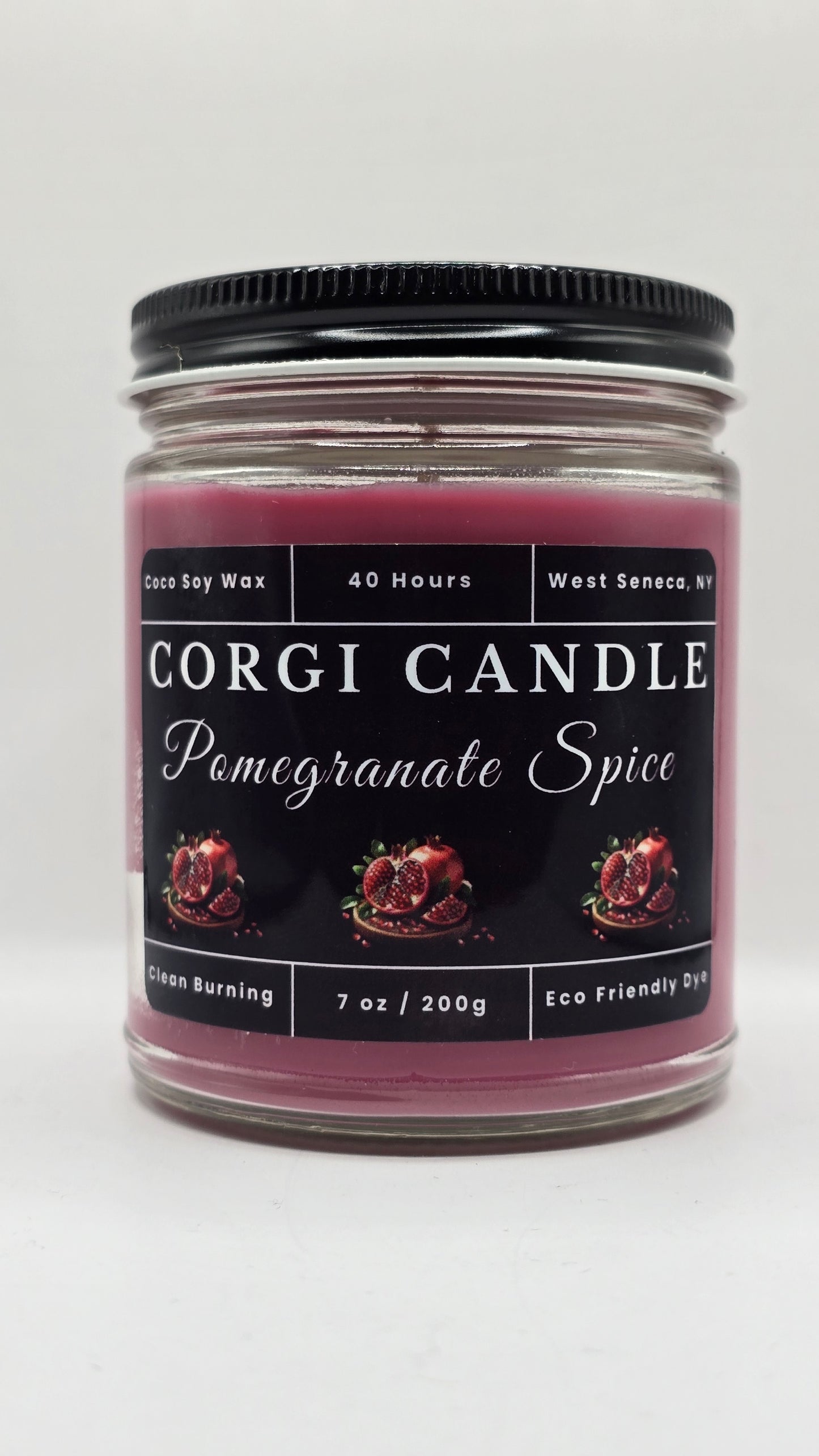Pomegranate Spice – 7 oz Soy Scented Candle | Eco-Friendly | CORGI CANDLE