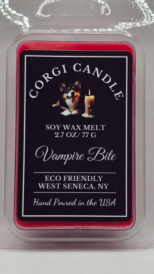 Corti Candle Vampire Bite soy wax melt packaging with brand logo and product details.