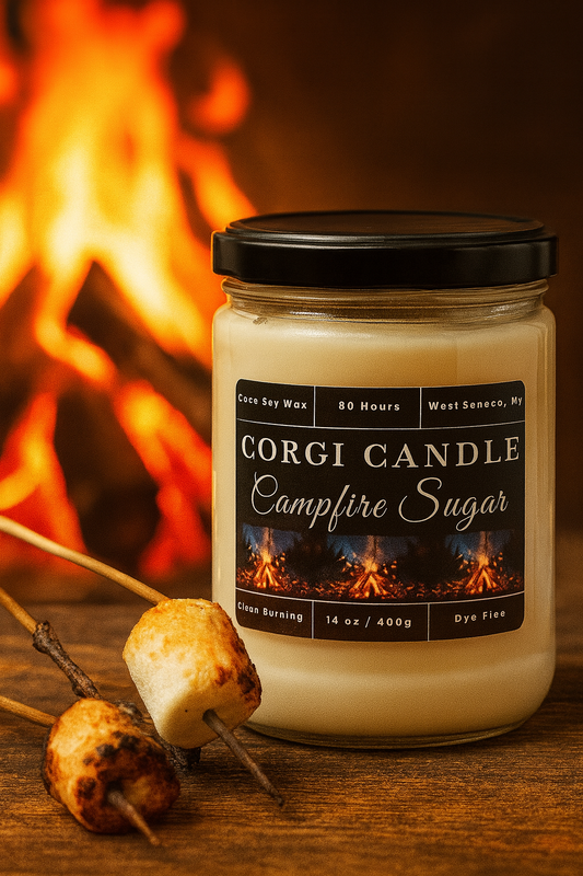 campfire sugar candle by bonfire