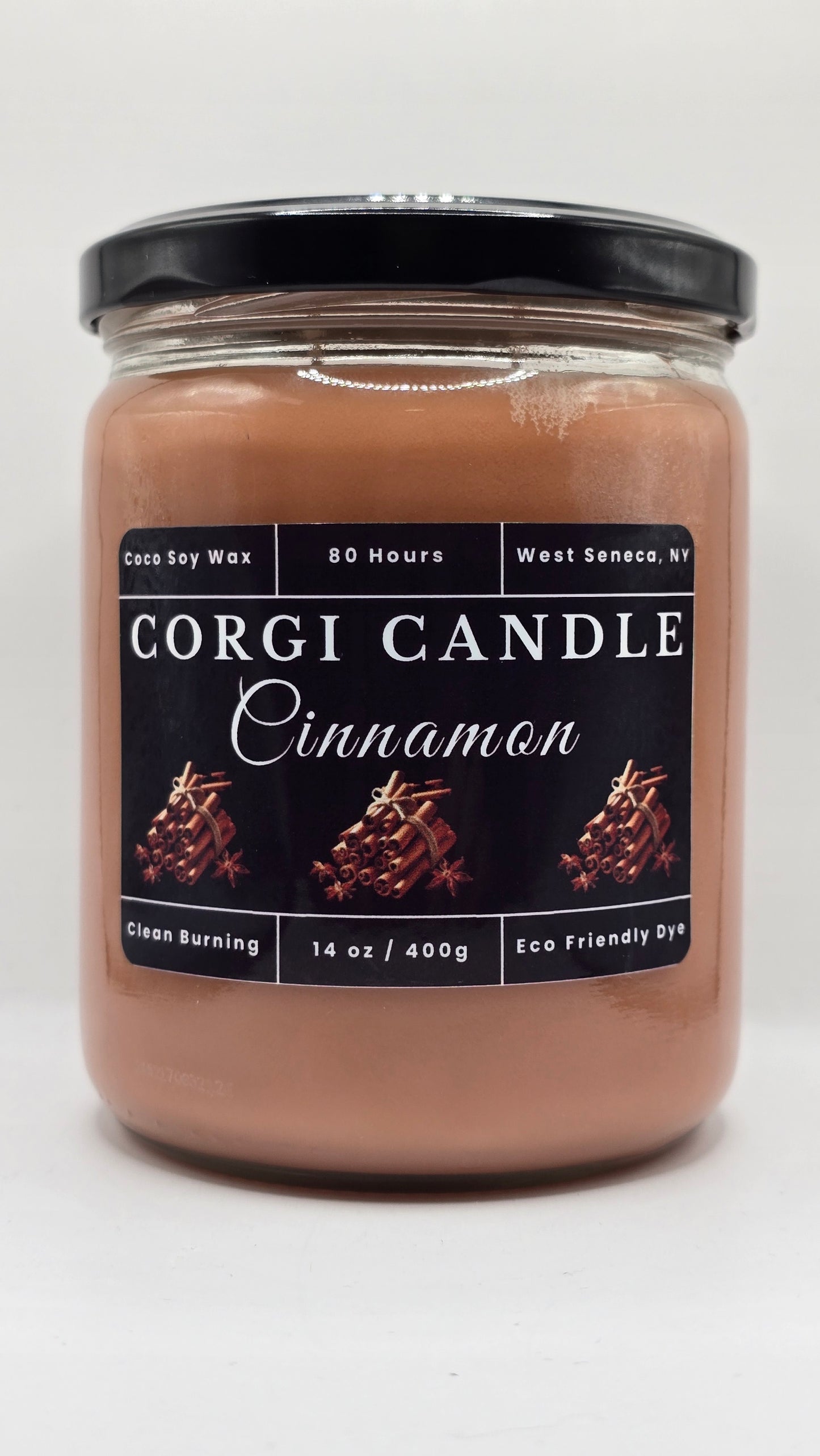 Cinnamon – 14 oz Soy Scented Candle | Eco-Friendly | CORGI CANDLE