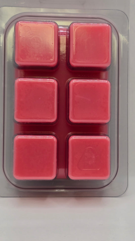 Back product view of Bubbles & Blush Wax Melts by CORGI CANDLE in standard clamshell packaging