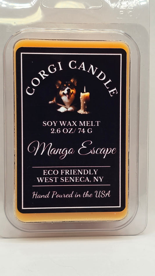 Mango Escape Wax Melt front of package.