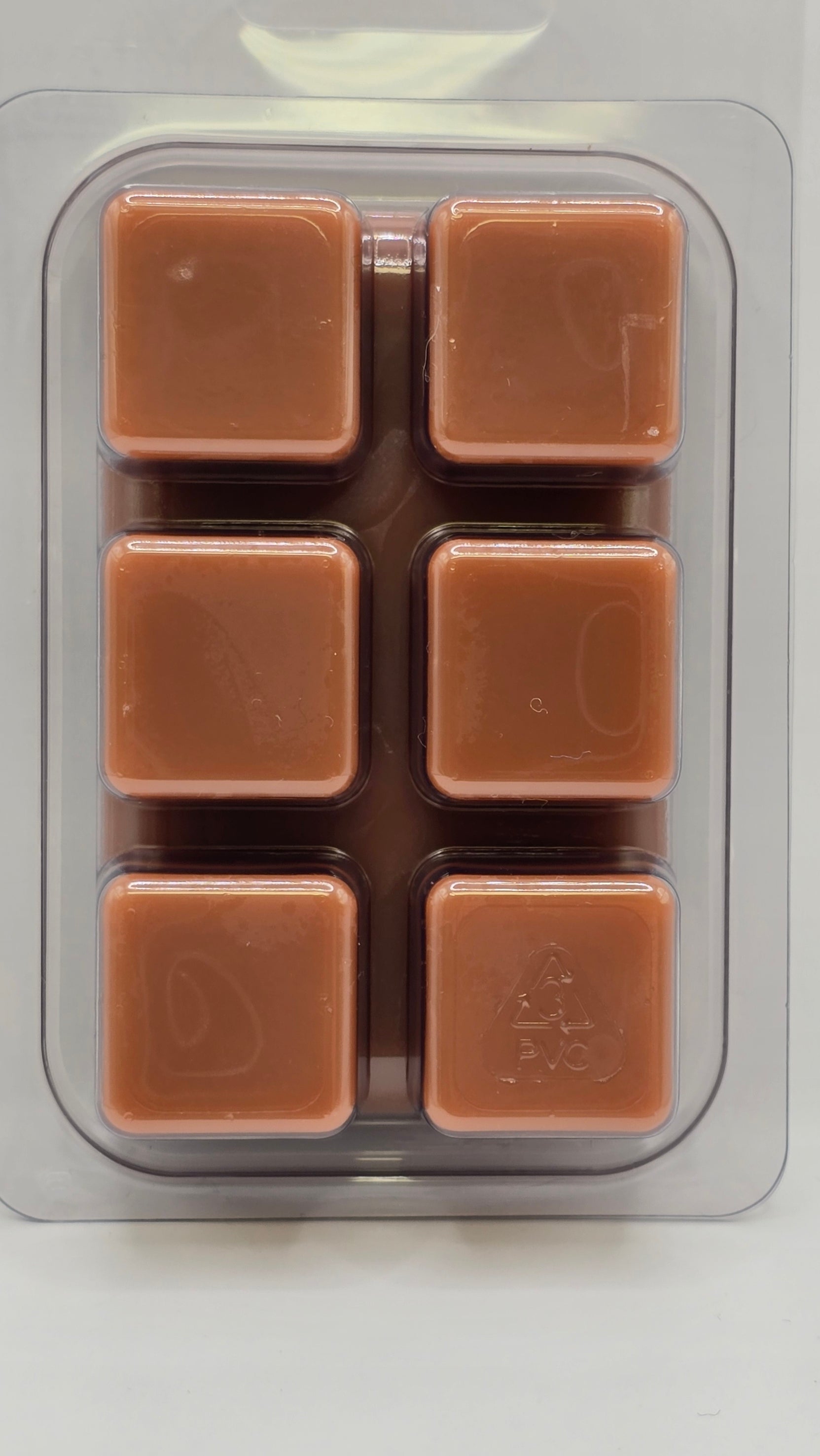 Back of Sandalwood Wax Melts clamshell packaging showing ingredients and branding