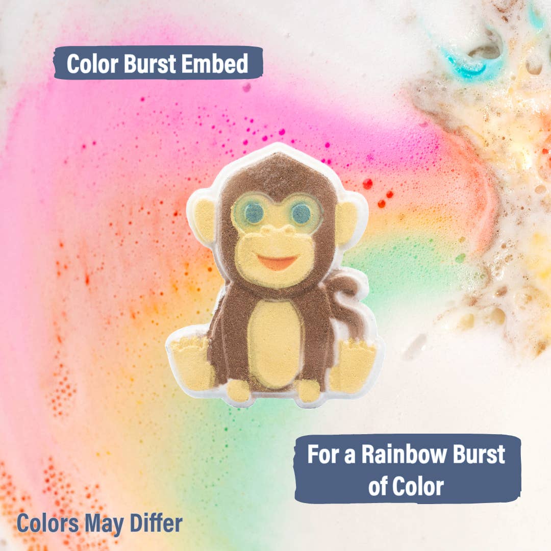 Bath Bomb | Hand Painted | Color Burst | Monkey | Fall
