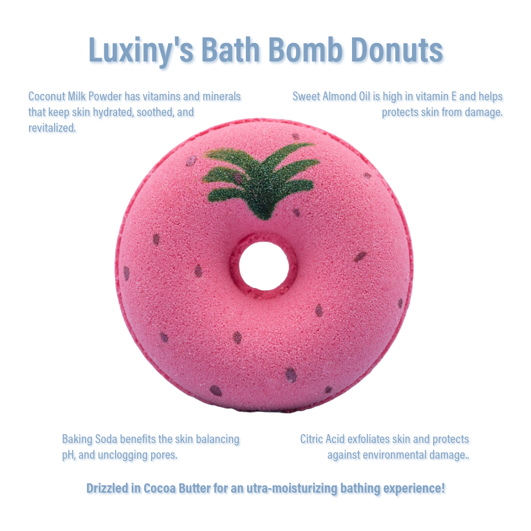 Strawberry Bliss Donut Bath Bomb – Soak in the Sweetness