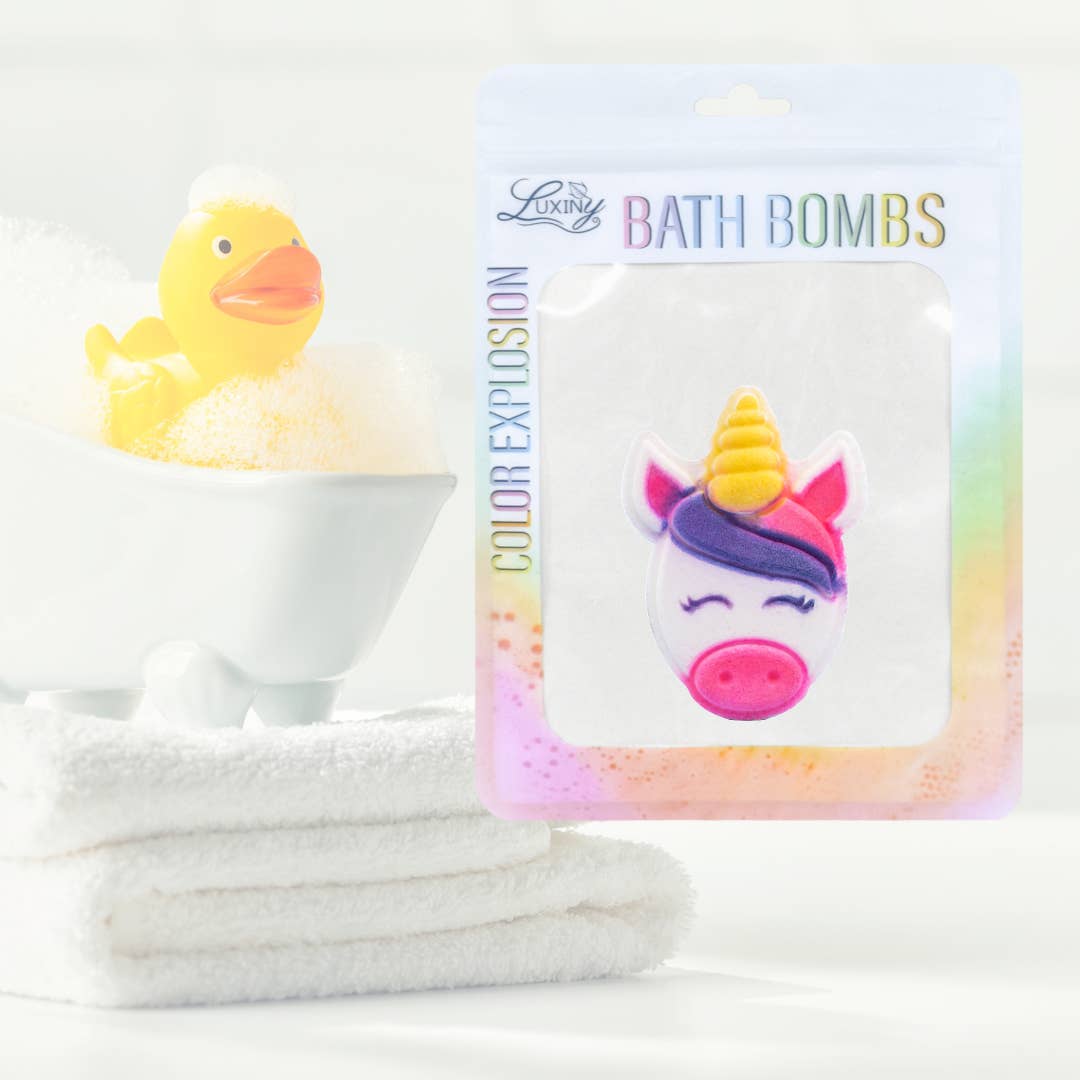 Bath Bomb | Hand Painted | Color Burst | Unicorn Head
