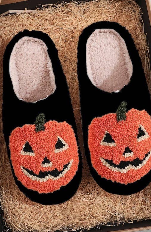 Pumpkin & Ghost Slippers – Cozy Fall Vibes | CORGI CANDLE