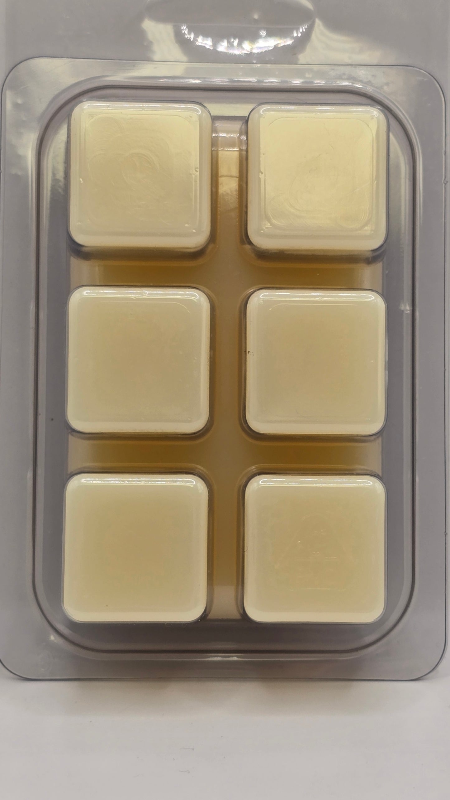 Back view of Velvet Vanilla Wax Melts in standard packaging by CORGI CANDLE